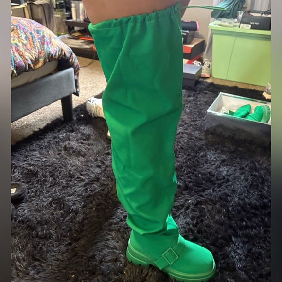 Azalea Wang Over the Knee Boots Green - Picture 7 of 8